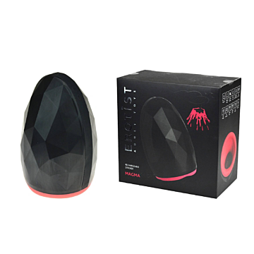 EROTIST Magma; Rechargeable masturbator with heating, Silicone, Black, 12 cm