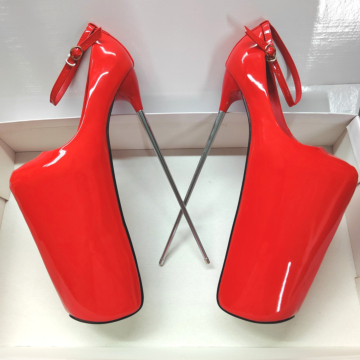 Women's High Heels 30 cm Extreme High Heels Platform Boots Stiletto Red-42