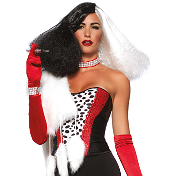 Leg Avenue Diva Disco Wig - Black/White