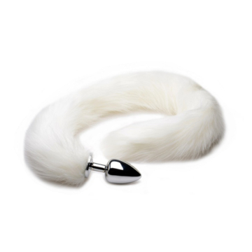 Elegant Fox Tail Anal Plug – Extra Length Edition White 80cm