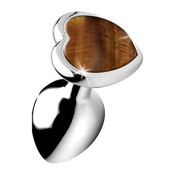 Tiger Eye Heart Gemstone Anal Plug