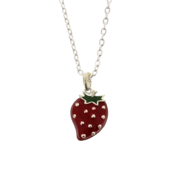 Strawberry Necklace on Silver Chain