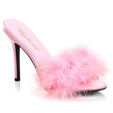 Fabulicious Pink Feather Heels - Pleaser