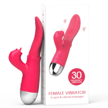 Clitoral Licking Tongue Rabbit Vibrator Red