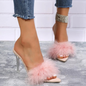 Women Fashion Sexy Transparent High Heels-42