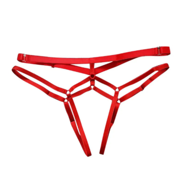 Sexy Low Waist Open Thong Red-L