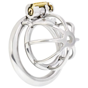 Deluxe Stainless Steel Locking Chastity Cage 