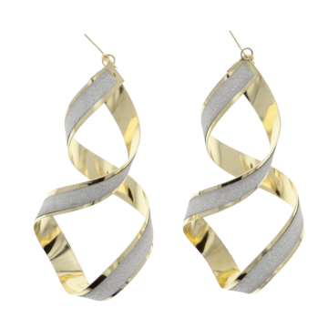 Golden Glitter Spiral Earrings