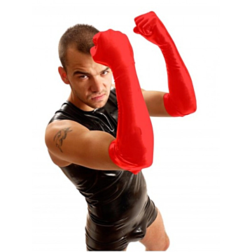 Kinksters Red Latex Fist Elbow Gloves