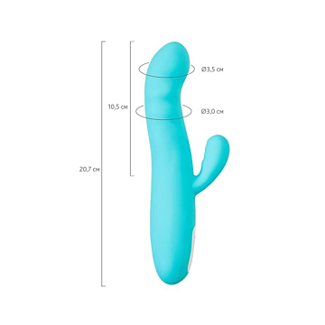 JOS Vibrator-rotator with clitoral stimulation JOS MERRY-SWI silicone blue