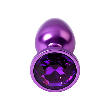 Purple Metal Anal Plug with Gem by ToyFa