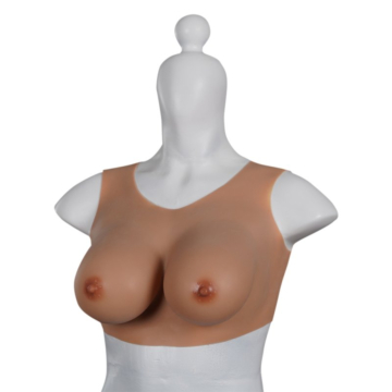 Female to Male Round Collar Crossdresser Breast BodyForms -Silicone Cup Size-D