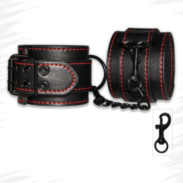 Lovetoy Black Vegan Leather Leg Cuffs