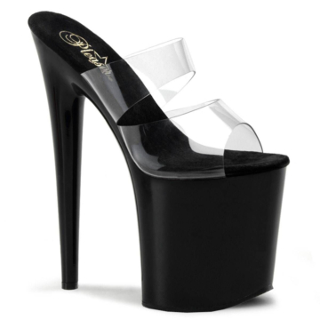  Platform High Heels FLAMINGO-802 - Clear/Black -39