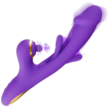 Flapping Rabbit Vibrator with G Spot Vibration & Clitoral Purple