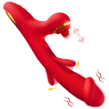 Flapping Rabbit Vibrator with G Spot Vibration & Clitoral Red