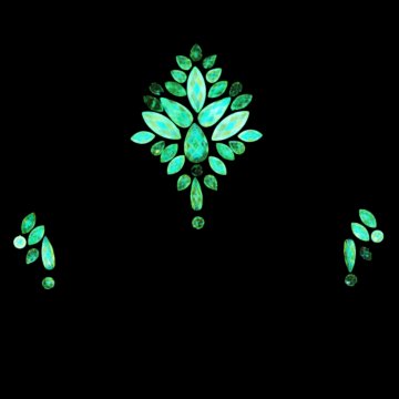 Glowing Green Crystal Stone Face Jewels - Style H