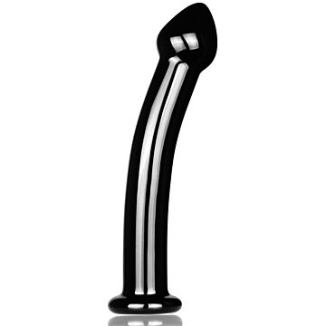 Curved Black Glass Dildo - Lovetoy