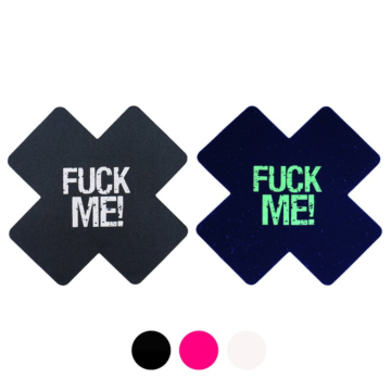 FUCK ME Nipple Stickers Black