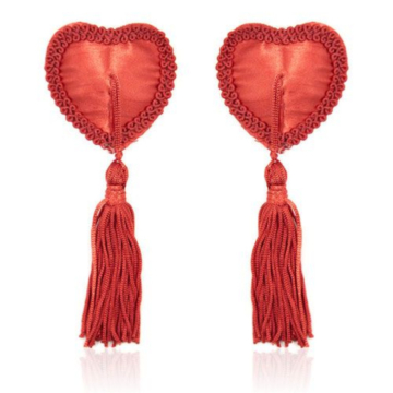Toyz4lovers Heart Nipples Tassels RED