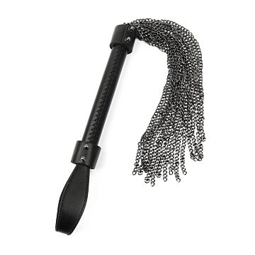 Hidden Desire Masters Real Leather Chain Whip - Black