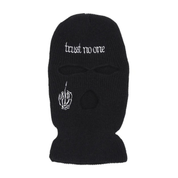 Wool Three Hole Hood Black