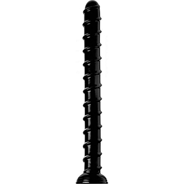 Hosed Swirl Thick Anal Snake Black 45cm
