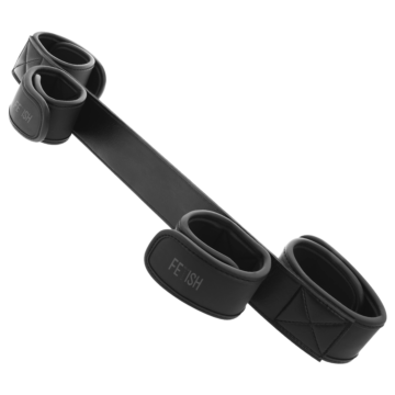 Fetish Submissive Black Leather Spreader Bar