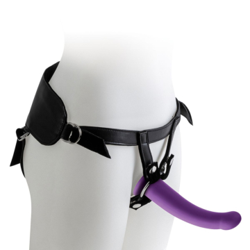 Harness with Purple Dildo