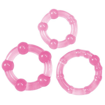 Timeless Stud Cock Rings (3 pcs, Pink) - Toyz4Lovers