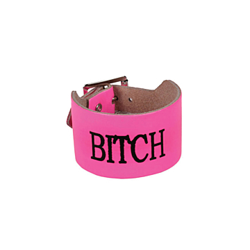 BULLET69 Pink Leather Wristband