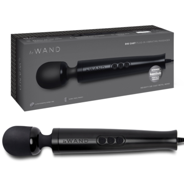 Le Wand Die Cast Plug-In Vibrating Massager - Black
