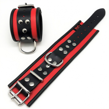 Kinksters Leather Handcuff - Red