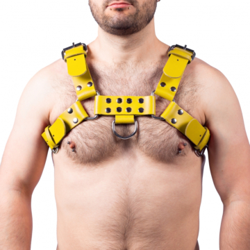 Kinksters Leather Harness Buckle - Yellow