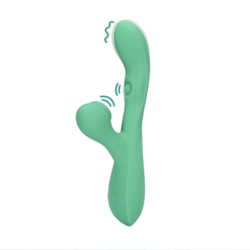 Pulse Wave and Tongue Flickering Rabbit Vibrator - Blue Grass Bulk