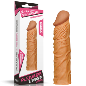 Lovetoy Pleasure X-Tender Sleeve - 18.5cm - Skin