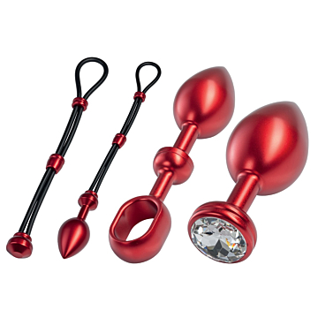 MALESATION Alu-Cock-Grip Set groß, rot Large