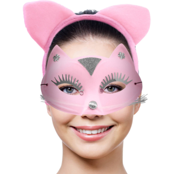 Sexy Mask Set Kitty for Roleplay - BDSM Pink
