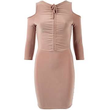 Ruched Skliny Dress - Μπέζ | Kinksters Sensual Wear