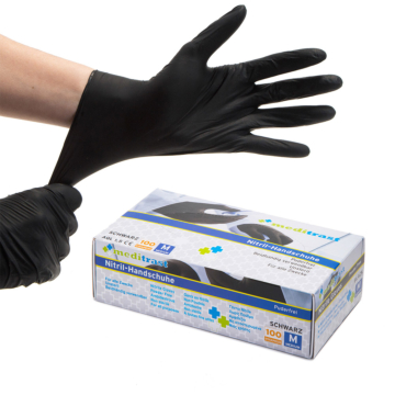 Black fisting gloves Medium 1 pc