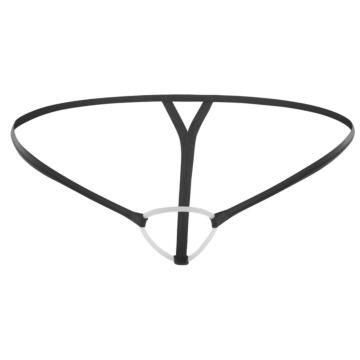 Men Thin Strap T-back With Silicone Ring Black 