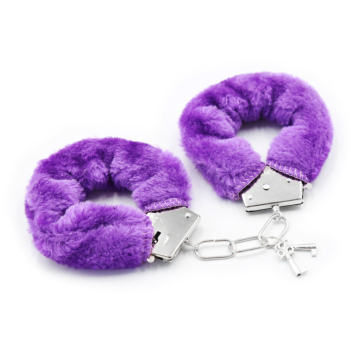 Metal Furry Handcuffs Purple