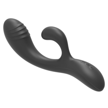 Midnight Black Heating Silicone Bunny Vibrator