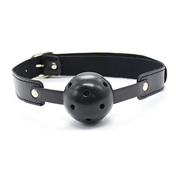 Toyz4lovers Black Leather Breath Hole Ball Gag
