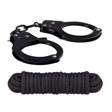 Nanma Metal Sex Extra Cuffs And Love Rope Black OS