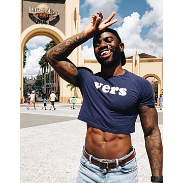 Blue Crop Tee - Barcode Berlin