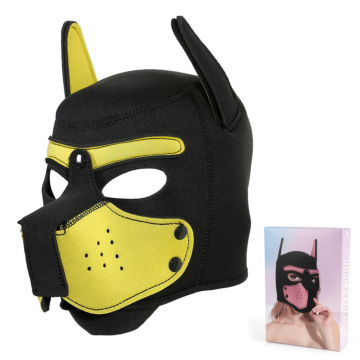Unisex Full Face Pup Neoprene Hood Yellow