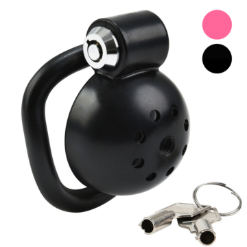 Button Lock Chastity Cock Cage Black
