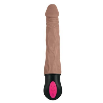 Realistic Warming & Vibrating Dildo - Brown