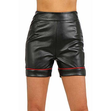 Stylish Black Shorts with Red Accents